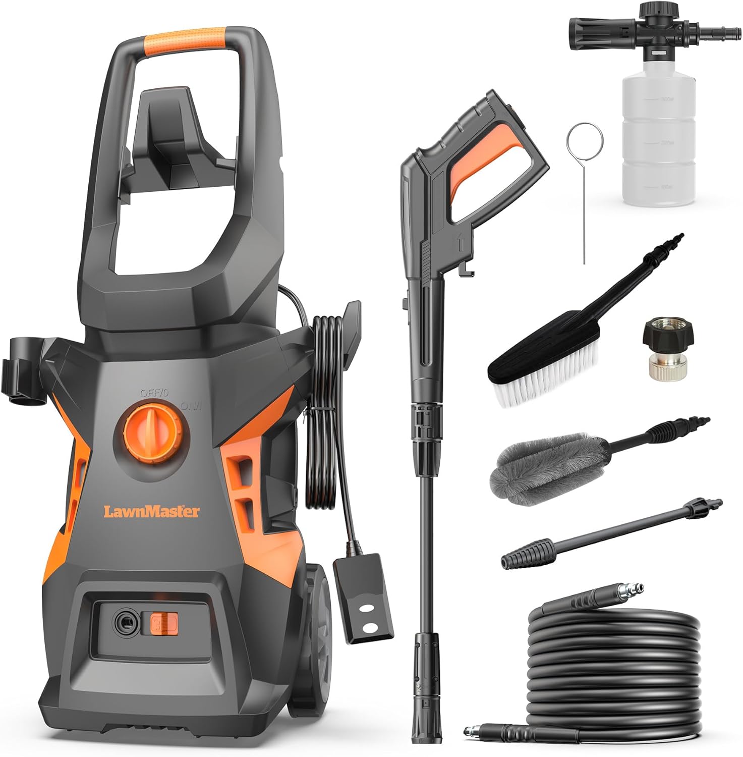 71PECOVLHeL._AC_SL1500_ LawnMaster Electric Pressure Washer with Detergent Bottle - Image 1
