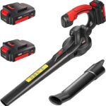MZK Cordless Leaf Blower,20V Battery Powered Electric Blower for Lawn Care, Electric Lightweight Leaf Blower for Blowing Leaves, Patio Cleaning and Dust(2 * 2Ah Battery & Charger Included),LF40D13