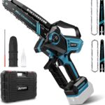 Mini Chainsaw Cordless 8 Inch & 10 Inch for Makita 18V Battery (NOT Included), Brushless Electric Chain Saw with Auto Oiler, Power Handheld Chainsaw for Garden Tree Branch Wood Cutting
