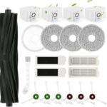 Replacement Parts for ECOVACS DEEBOT T20 Omni/T20 Max/ T20 Pro /T20e Omni Accessories Kit with 1 Rubber Brush,4 Dust Bags,4 Hepa Filters,4 Mop Pads,6 Side Brushes Vacuum Cleaner Set Accessories