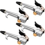 Honoson 4 Pieces 1/4 NPT Lever Blow Gun Air Nozzle Dust Cleaning Blower Gun with Rubber and Safety Tip Nozzles Air Tool for Home Shop Garage Industry(Black)