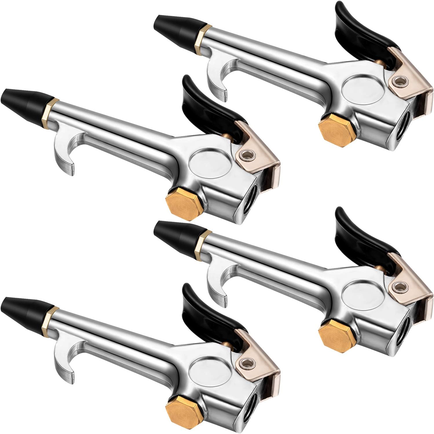 71twrB4CLQL._AC_SL1500_ Honoson 4 Pieces 1/4 NPT Lever Blow Gun Air Nozzle Dust Cleaning Blower Gun with Rubber and Safety Tip Nozzles Air Tool for Home Shop Garage Industry(Black) - Image 1