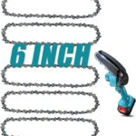 6 Inch Chainsaw Chain, 5 Pieces Replacement Chains for Almost 6-inch Cordless Electric Portable Mini Chainsaws, Durable Carbon 6Inch Chainsaw Chains for Pruning Shears and Wood Cutting